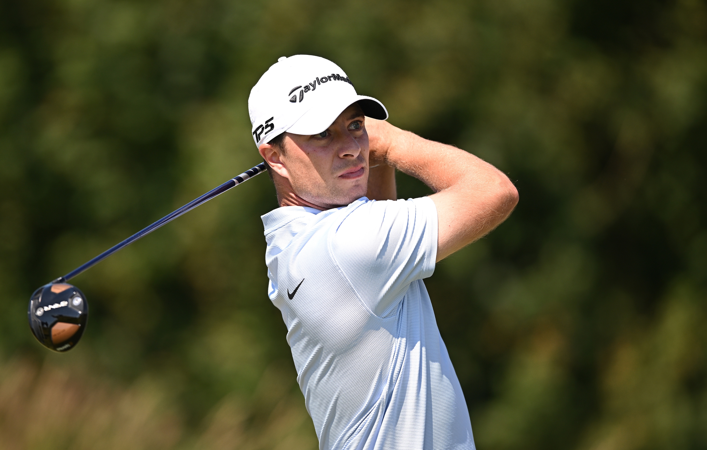 AMSTERDAM, NETHERLANDS - JUNE 23: Guido Migliozzi of Italy tees off on the 2nd hole during the final round of the KLM Open at The International on June 23, 2024 in Amsterdam, Netherlands. (Photo by Octavio Passos/Getty Images)