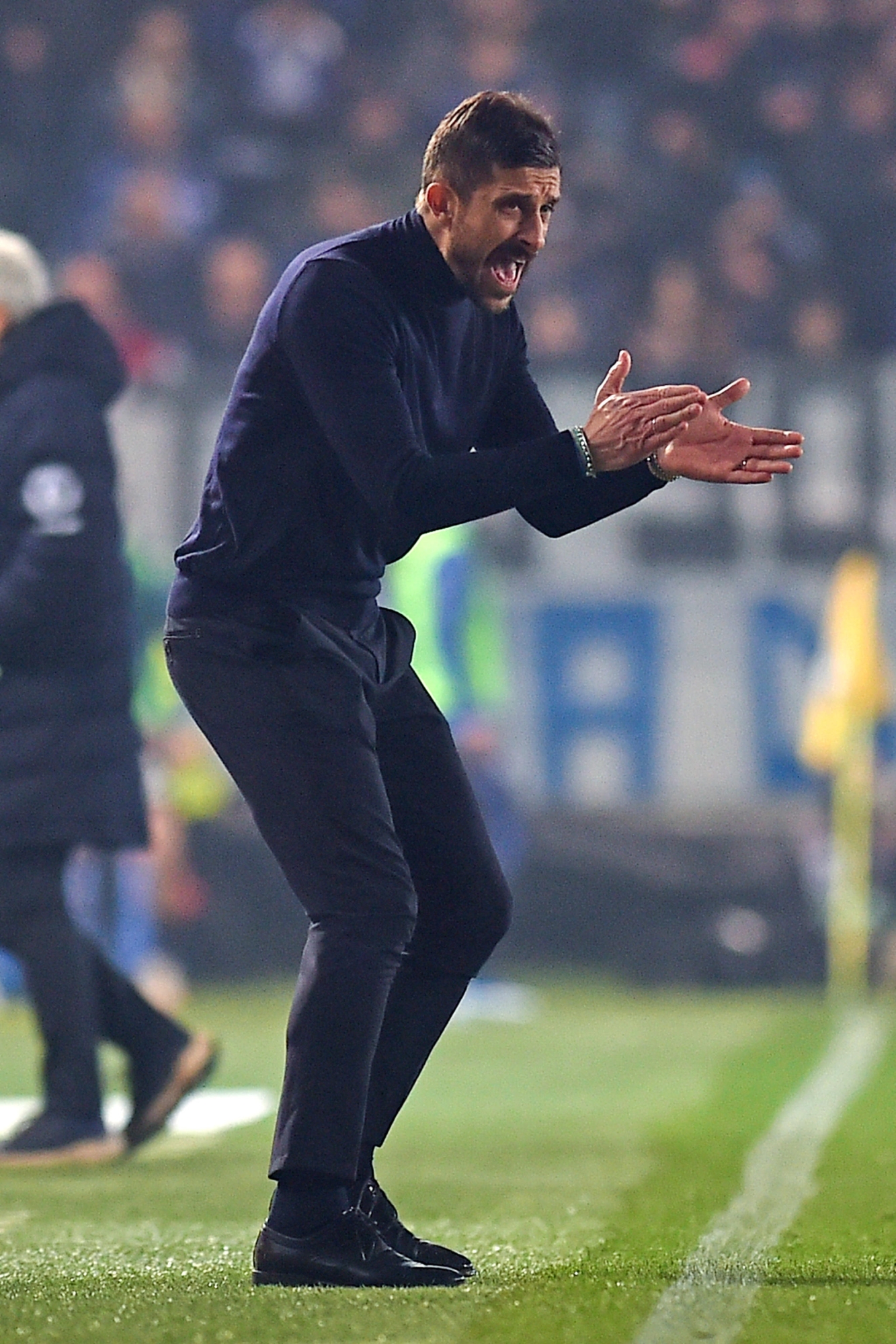 Sassuolo's coach Alessio Dionisi during the Italian Serie A soccer match Atalanta BC vs US Sassuolo at the Gewiss Stadium in Bergamo, Italy, 17 February 2024. ANSA/MICHELE MARAVIGLIA