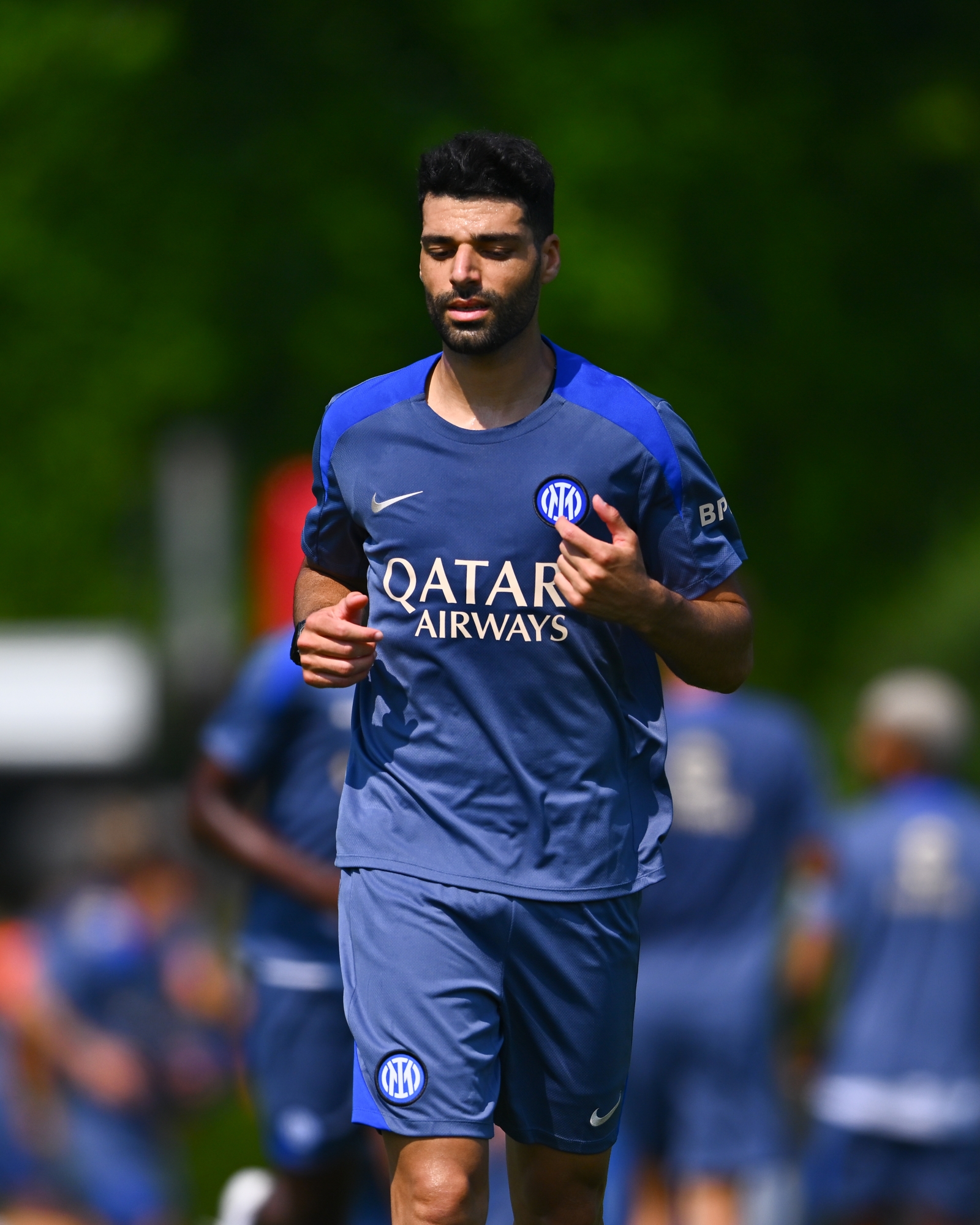 COMO, ITALY - JULY 16: Mehdi Taremi of FC Internazionale in action during the FC Internazionale training session at BPER Training Centre at Appiano Gentile on July 16, 2024 in Como, Italy. (Photo by Mattia Pistoia - Inter/Inter via Getty Images)