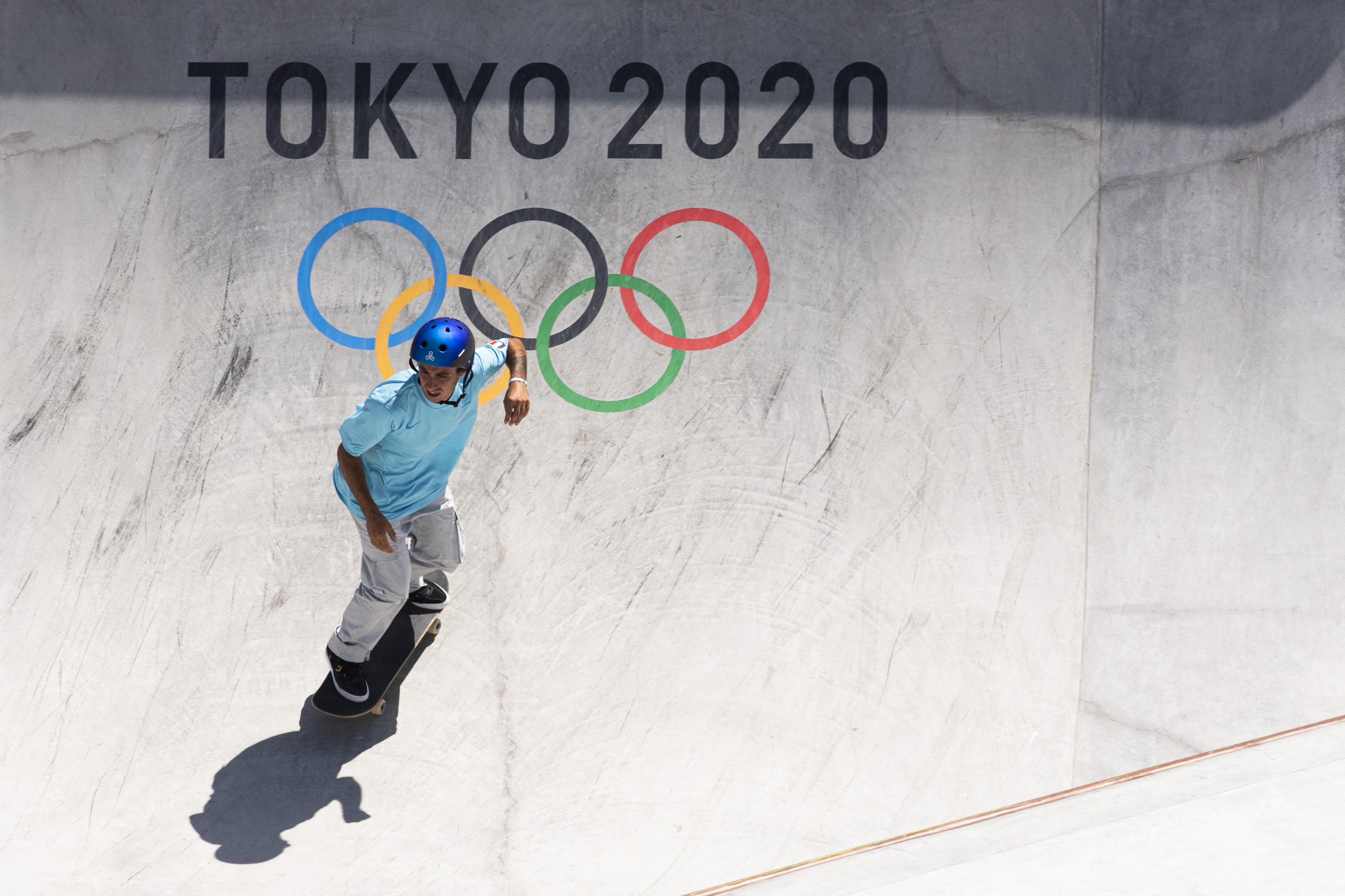 Matheron Vincent (FRA) competes in Skateboarding Men's Park during the Olympic Games Tokyo 2020, at Ariake Urban Sports Park, on August 05, 2021, in Tokyo, Japan, Photo Vincent Curutchet / KMSP (Photo by CURUTCHET Vincent / KMSP / KMSP via AFP)