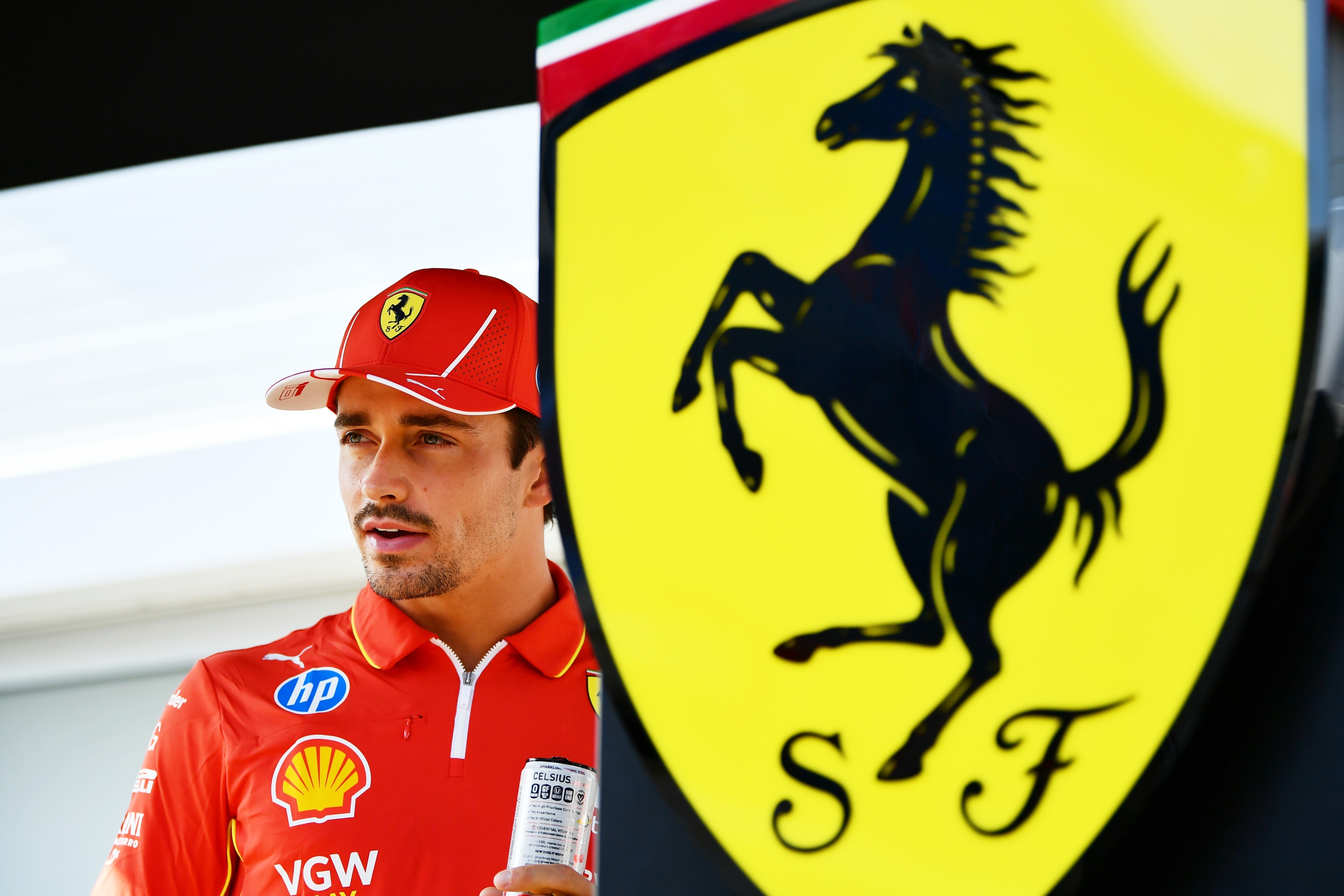 BAKU, AZERBAIJAN - SEPTEMBER 12: Charles Leclerc of Monaco and Ferrari looks on in the Paddock during previews ahead of the F1 Grand Prix of Azerbaijan at Baku City Circuit on September 12, 2024 in Baku, Azerbaijan. (Photo by James Sutton/Getty Images)