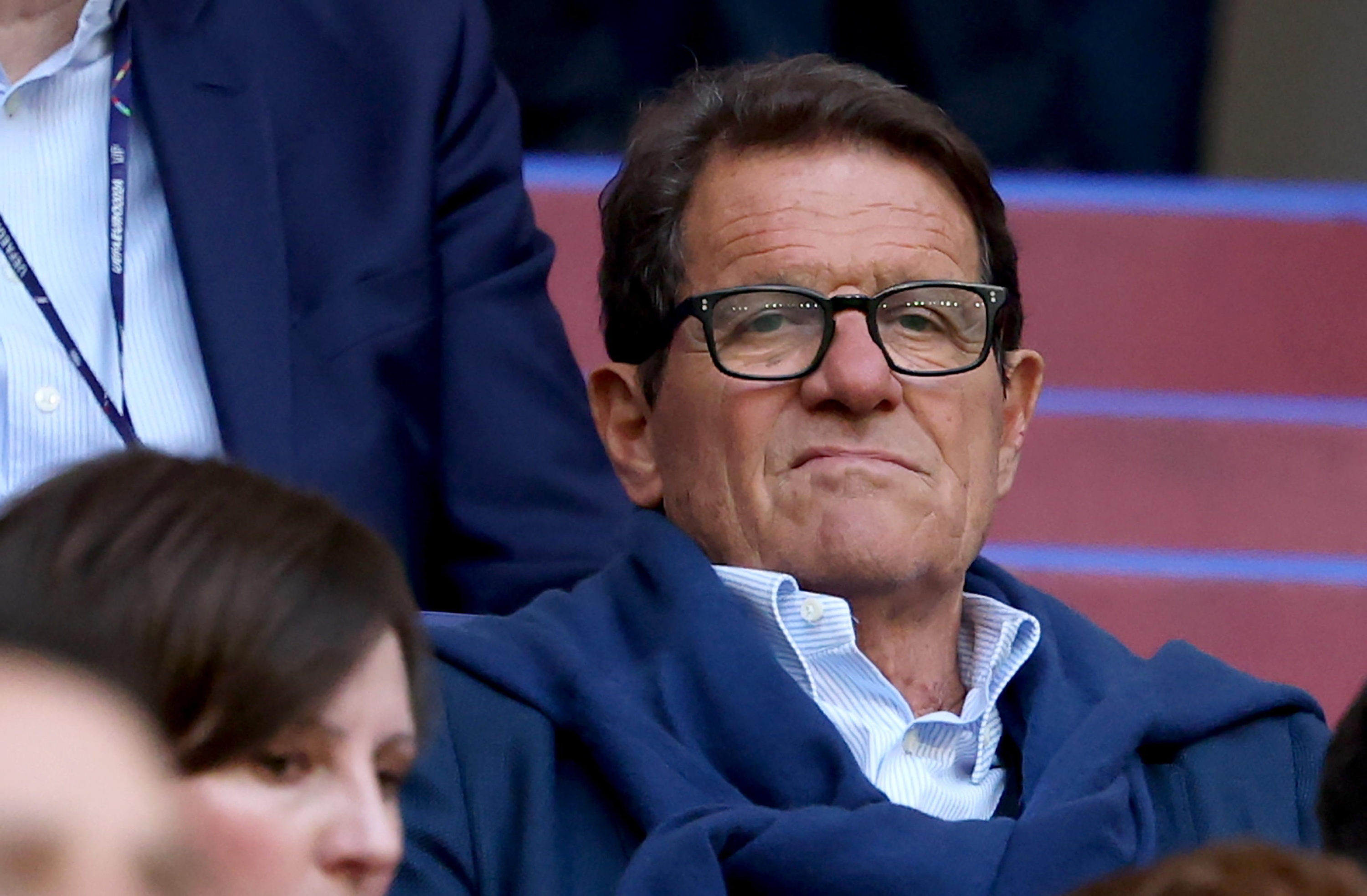 epa11416202 Italian soccer manager Fabio Capello waits for the start of the UEFA EURO 2024 group C match between Serbia and England in Gelsenkirchen, Germany, 16 June 2024.  EPA/FRIEDEMANN VOGEL