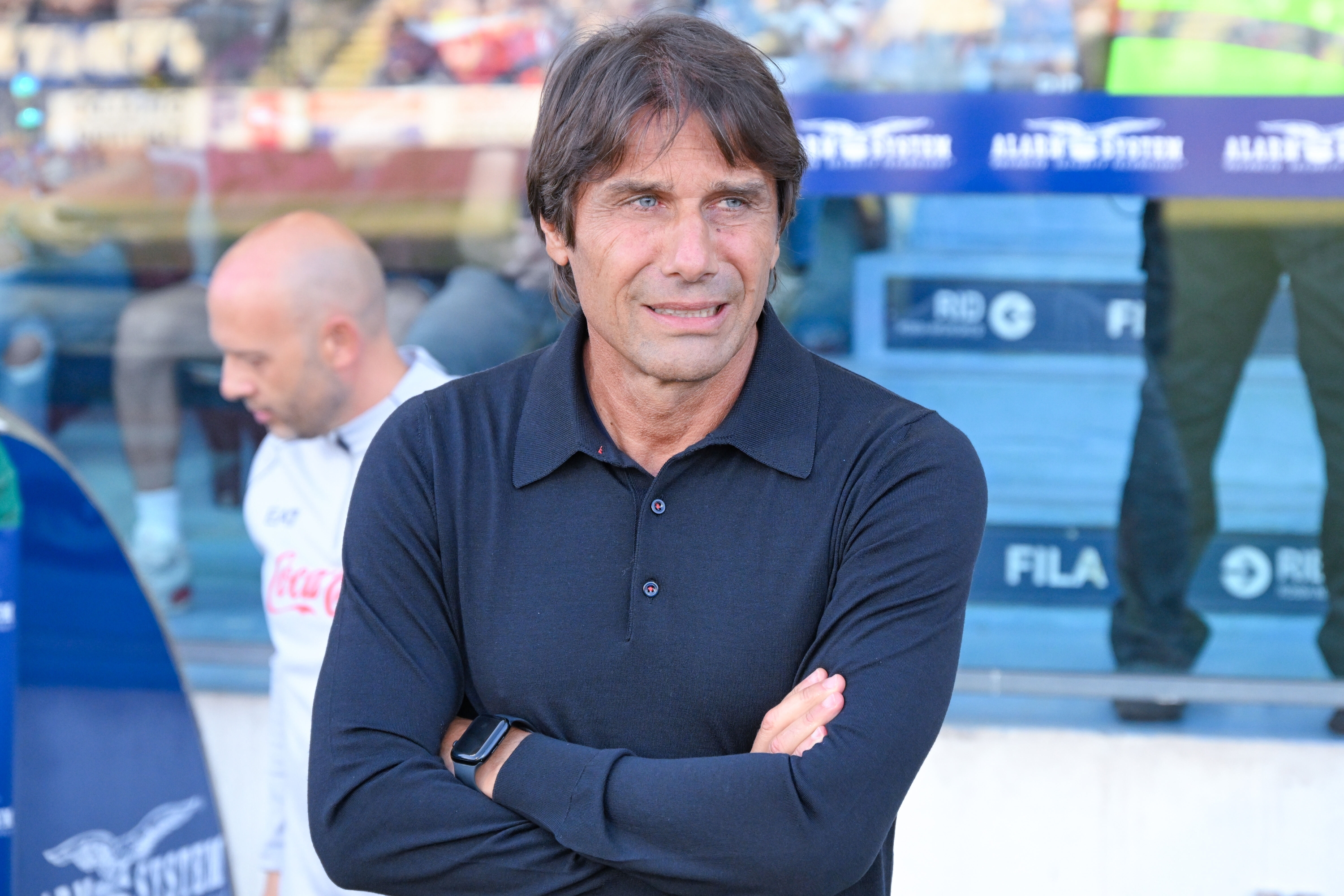 Napoli's coach Antonio Conte  during the Serie A soccer match between Cagliari Calcio and Napoli at the Unipol Domus in Cagliari, Sardinia -  Sunday, 15 September 2024. Sport - Soccer (Photo by Gianluca Zuddas/Lapresse)