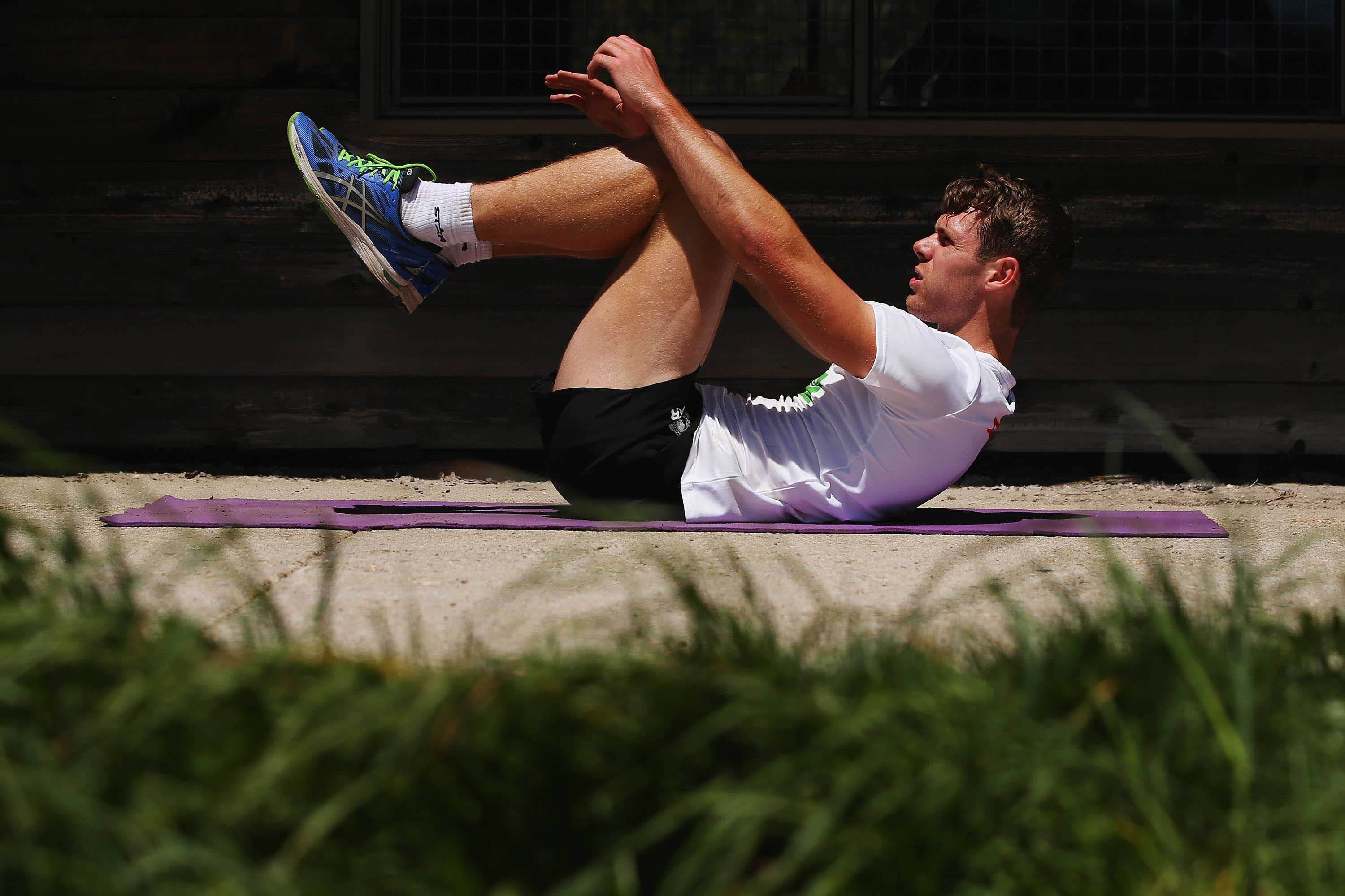 during a Collingwood Magpies AFL pre-season training camp at Falls Creek on November 18, 2015 in Falls Creek, Australia.