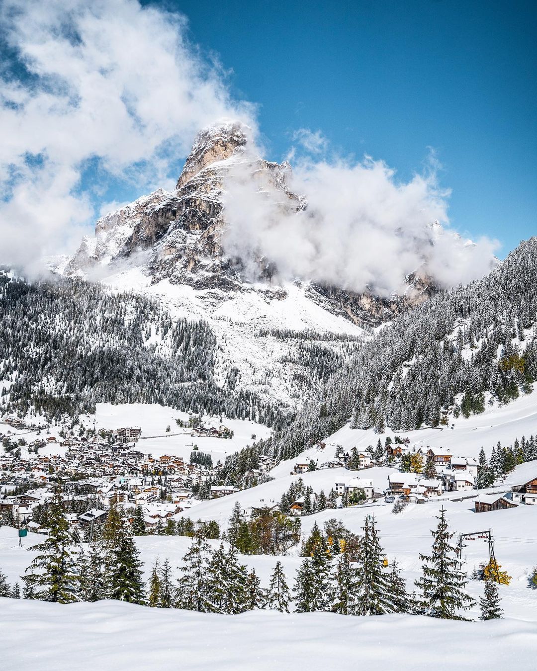 panorama di corvara in val badia