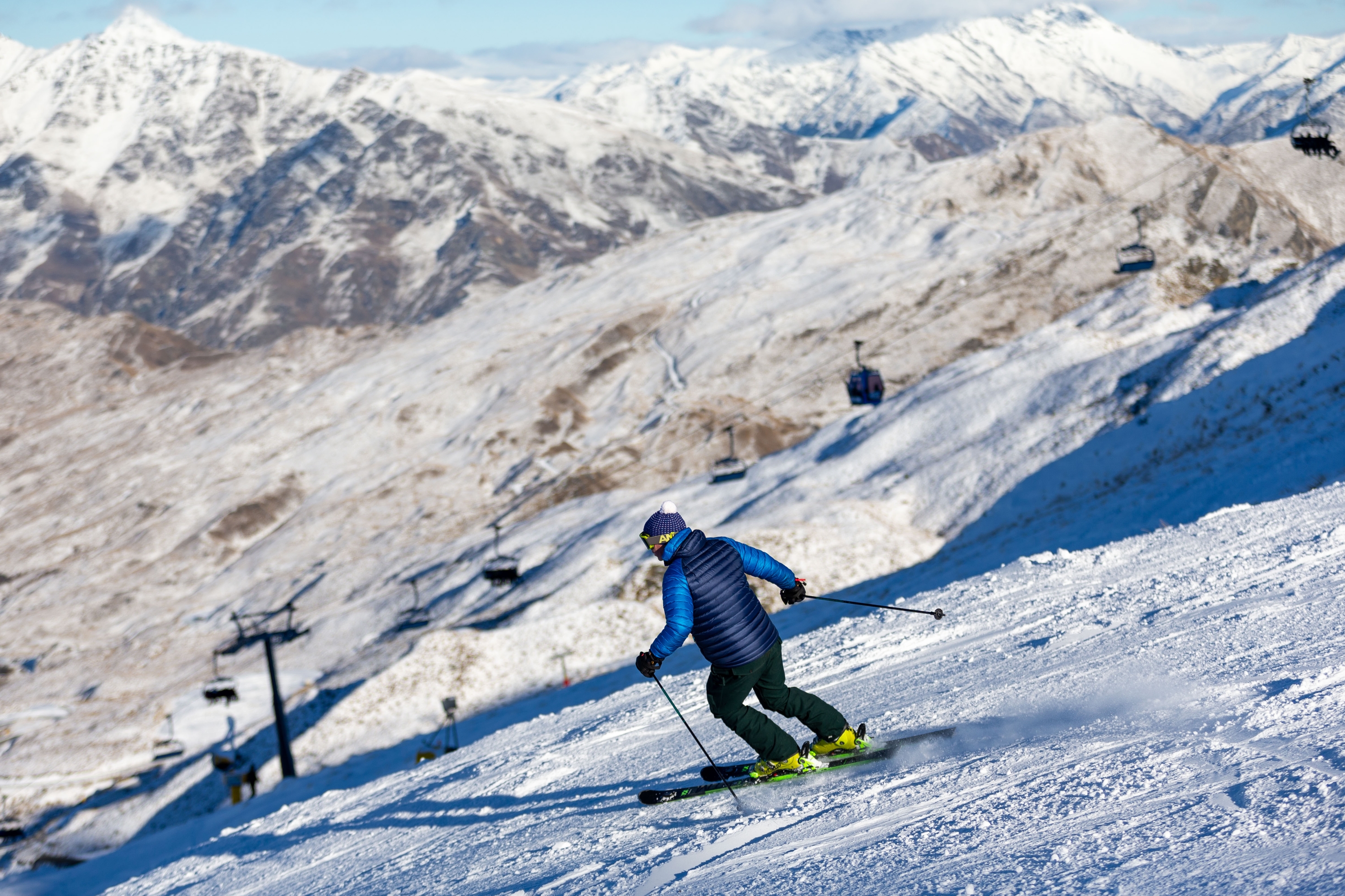  Skiers at Coronet Peak on June 30, 2021 in Queenstown, New Zealand. New Zealand has paused its quarantine-free travel arrangement with Australia following multiple community COVID-19 outbreaks across Australia in the last week. The pause in travel between New Zealand and Australia has come as a blow for some tourism operators who had been hoping for a boost in visitors for the upcoming ski season. Australian tourists usually count for up to 40% of revenue in a normal season. (Photo by James Allan/Getty Images)