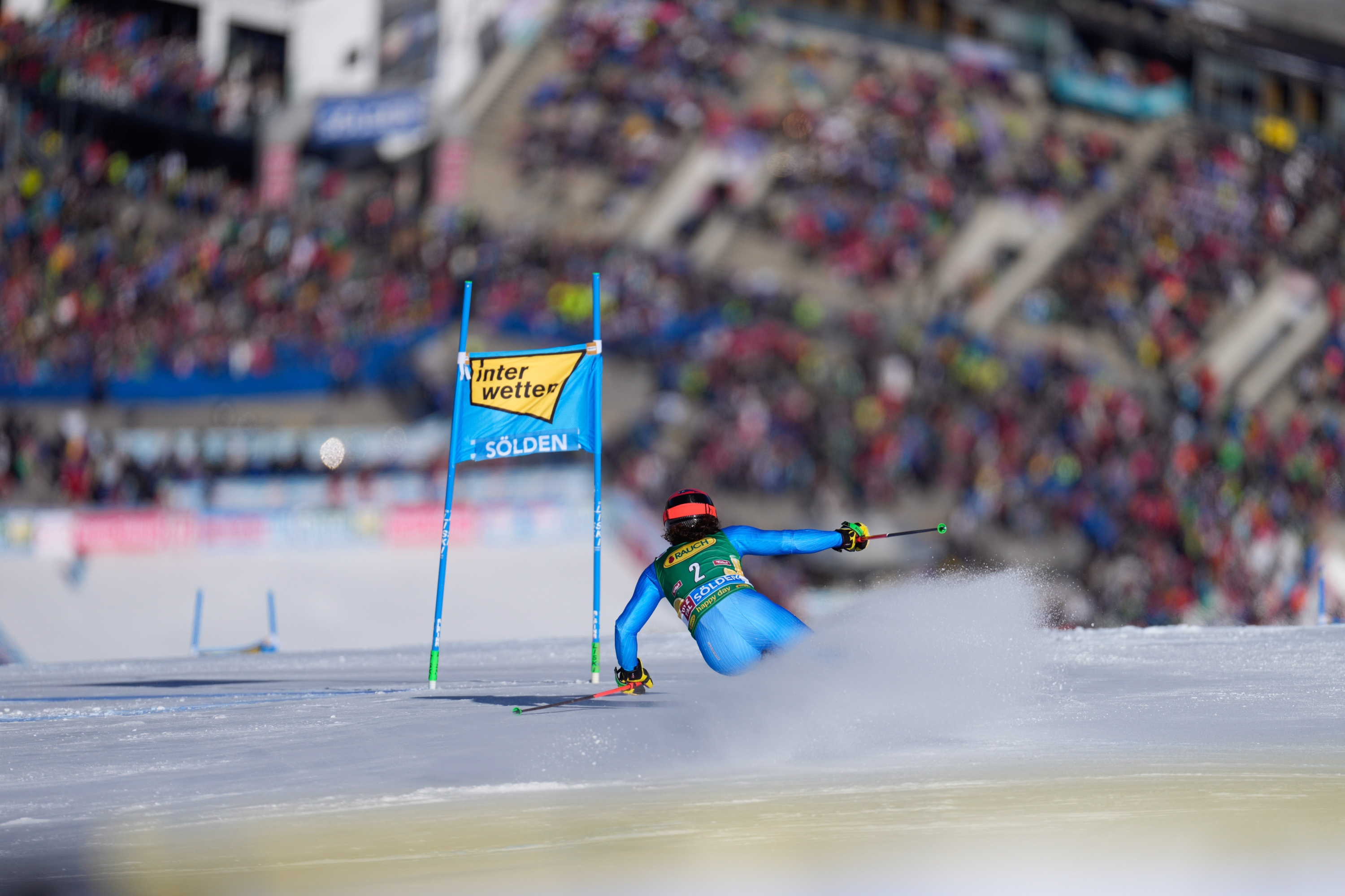 SOELDEN, AUSTRIA - OCTOBER 23: Federica Brignone of Italy competes during the Audi FIS Alpine Ski World Cup Women's Giant Slalom on October 23, 2021 in Soelden, Austria. (Photo by Francis Bompard/Agence Zoom/Getty Images)