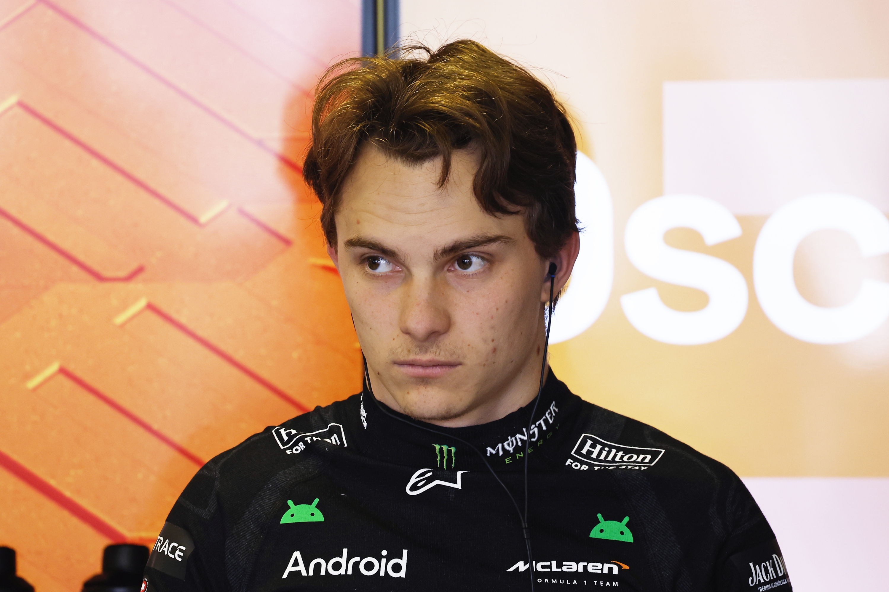  Oscar Piastri of Australia and McLaren looks on in the garage during final practice ahead of the F1 Grand Prix of Mexico at Autodromo Hermanos Rodriguez on October 26, 2024 in Mexico City, Mexico. (Photo by Chris Graythen/Getty Images)