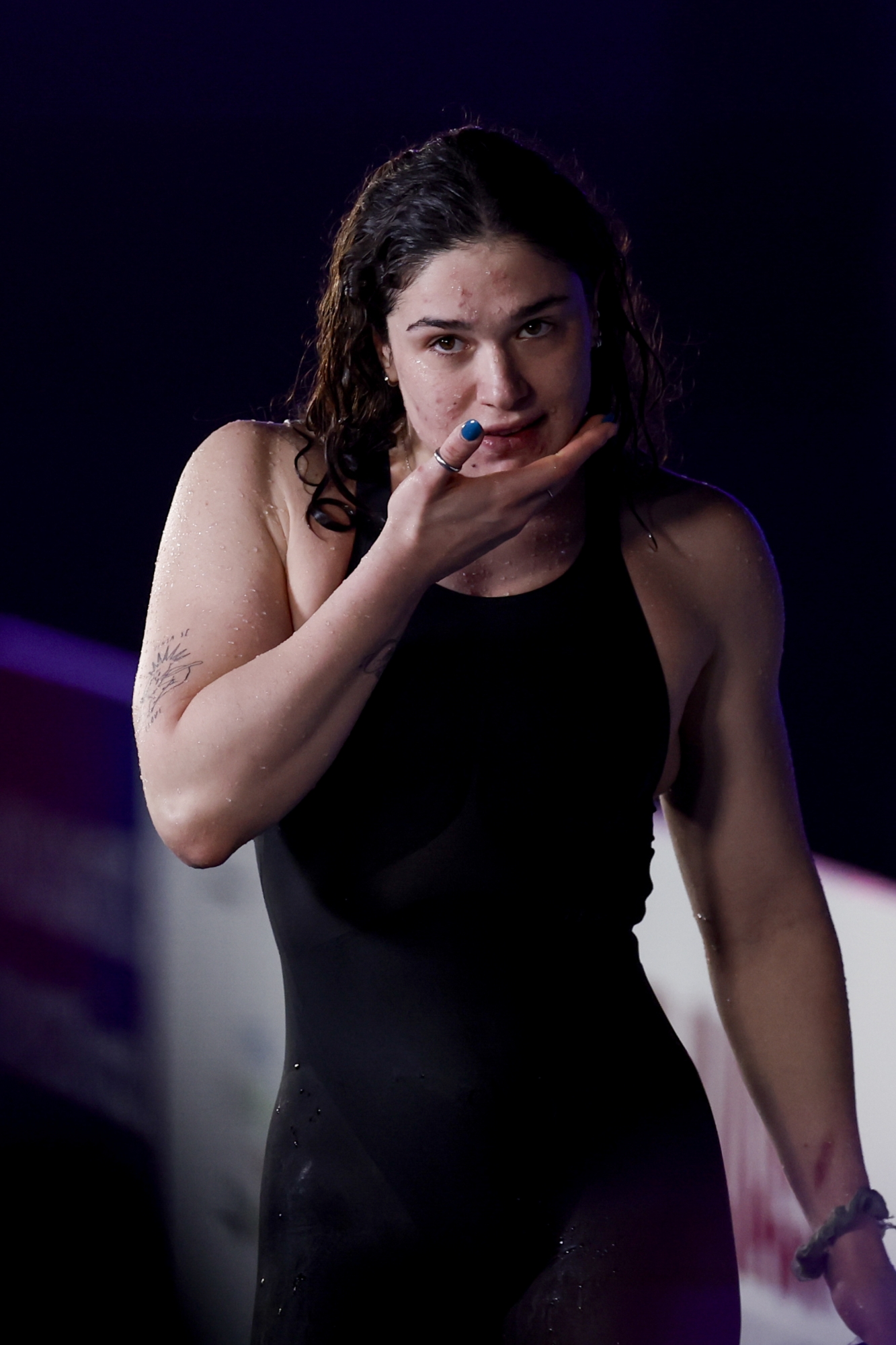 DOHA, QATAR - FEBRUARY 17: Benedetta Pilato of Italy competes in the Swimming - Women 50m Breaststroke Semifinals on day sixteen of the Doha 2024 World Aquatics Championships at Aspire Dome on February 17, 2024 in Doha, Qatar. (Photo by Marcel ter Bals/DeFodi Images via Getty Images)