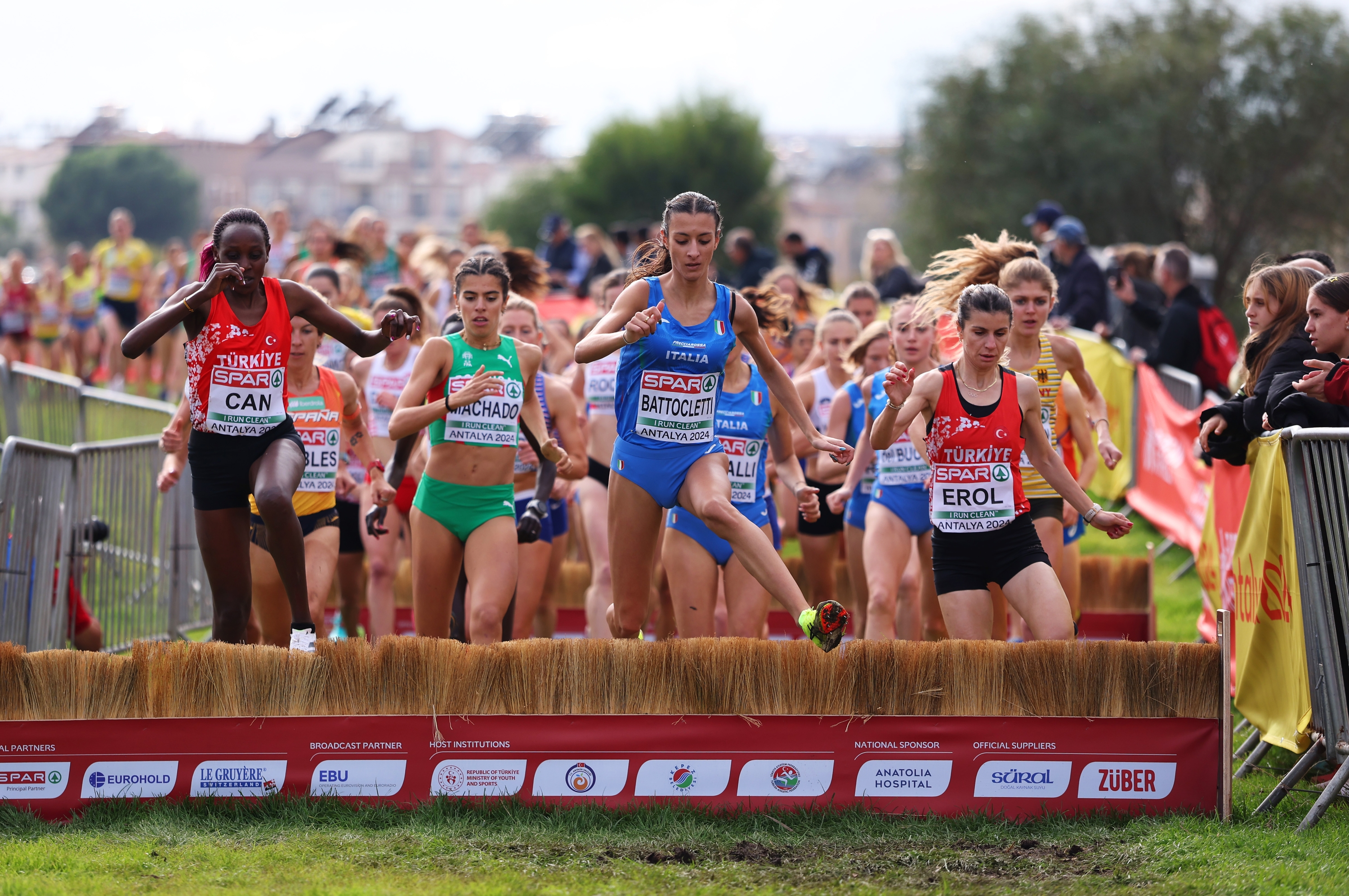 ANTALYA, TURKEY - DECEMBER 08: Nadia Battocletti of Team Italy competes during the Women's Senior cross country race during the 30th SPAR European Cross Country Championships on December 08, 2024 in Antalya, Turkey. (Photo by Maja Hitij/Getty Images for European Athletics)