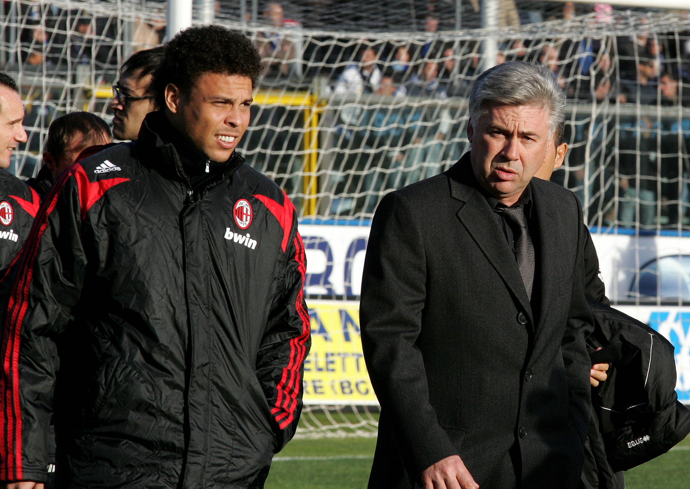 Ronaldo and Carlo Ancelotti during their time at AC Milan.