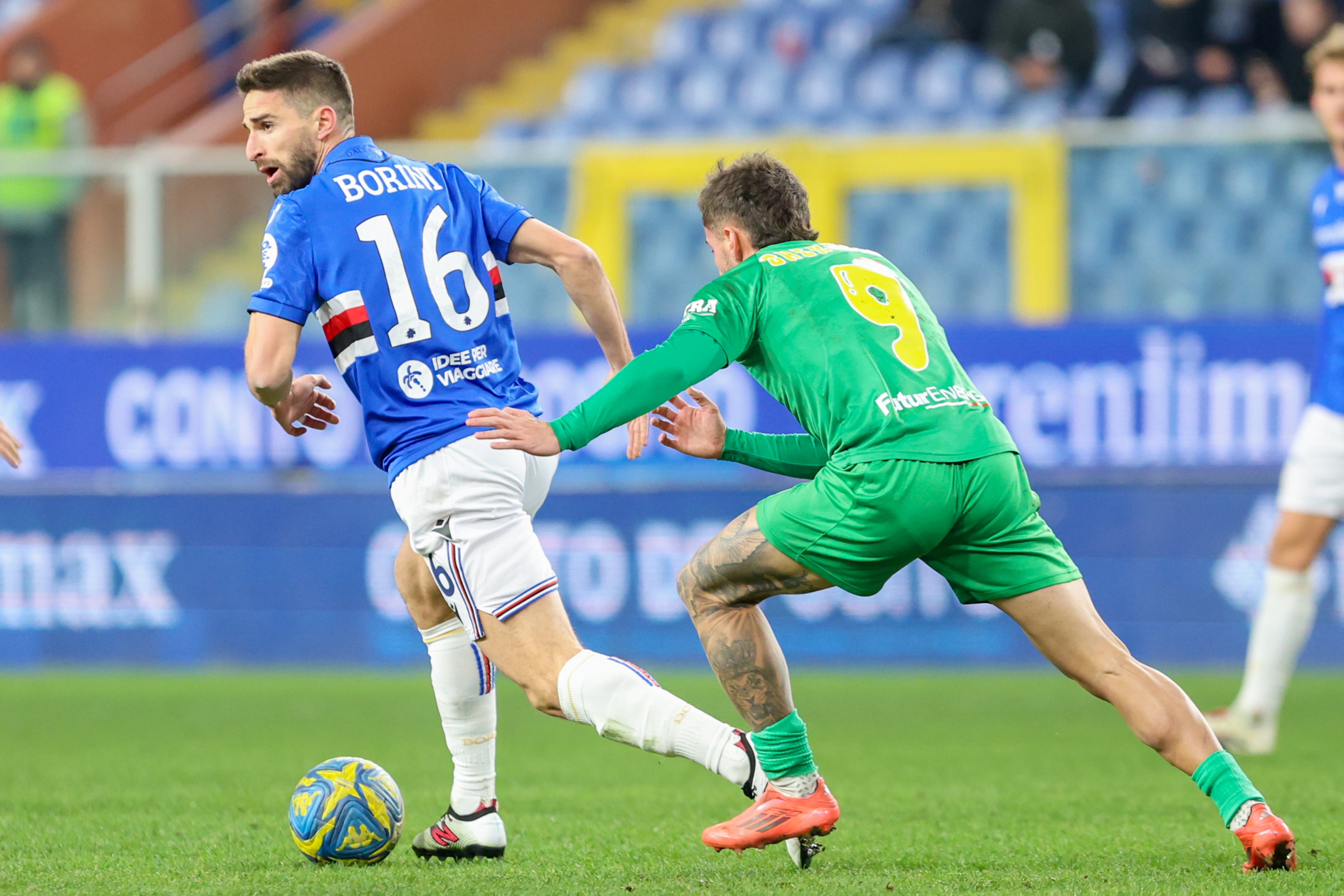 Sampdoria's Fabio Borini in action during the Serie B soccer match between Sampdoria and Carrarese at the Luigi Ferraris Stadium in Genova, Italy - Saturday, December 26, 2024. Sport - Soccer . (Photo by Tano Pecoraro/Lapresse)