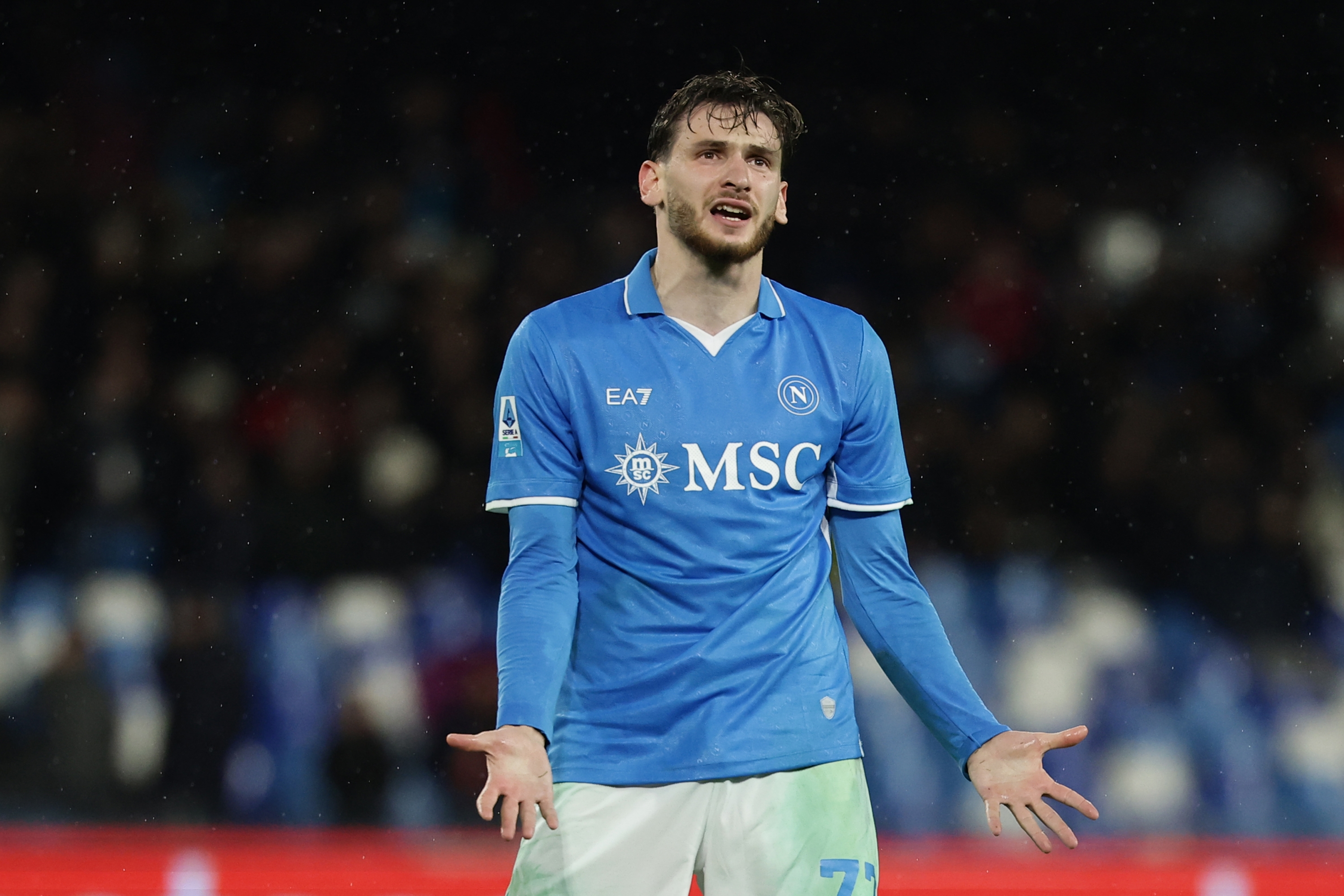 Napolis Khvicha Kvaratskhelia  during the Serie A soccer match between Napoli and Lazio at the Diego Armando Maradona Stadium in Naples, southern italy - Sunday , December 08 , 2024. Sport - Soccer . 
(Photo by Alessandro Garofalo/LaPresse)