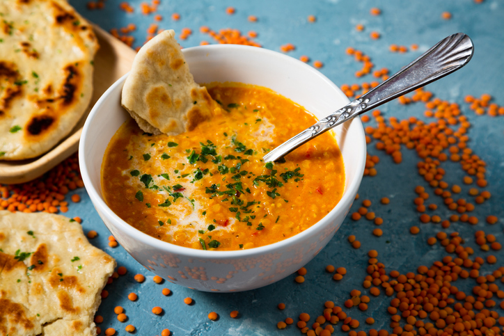 Zuppa lenticchie rosse e pomodoro