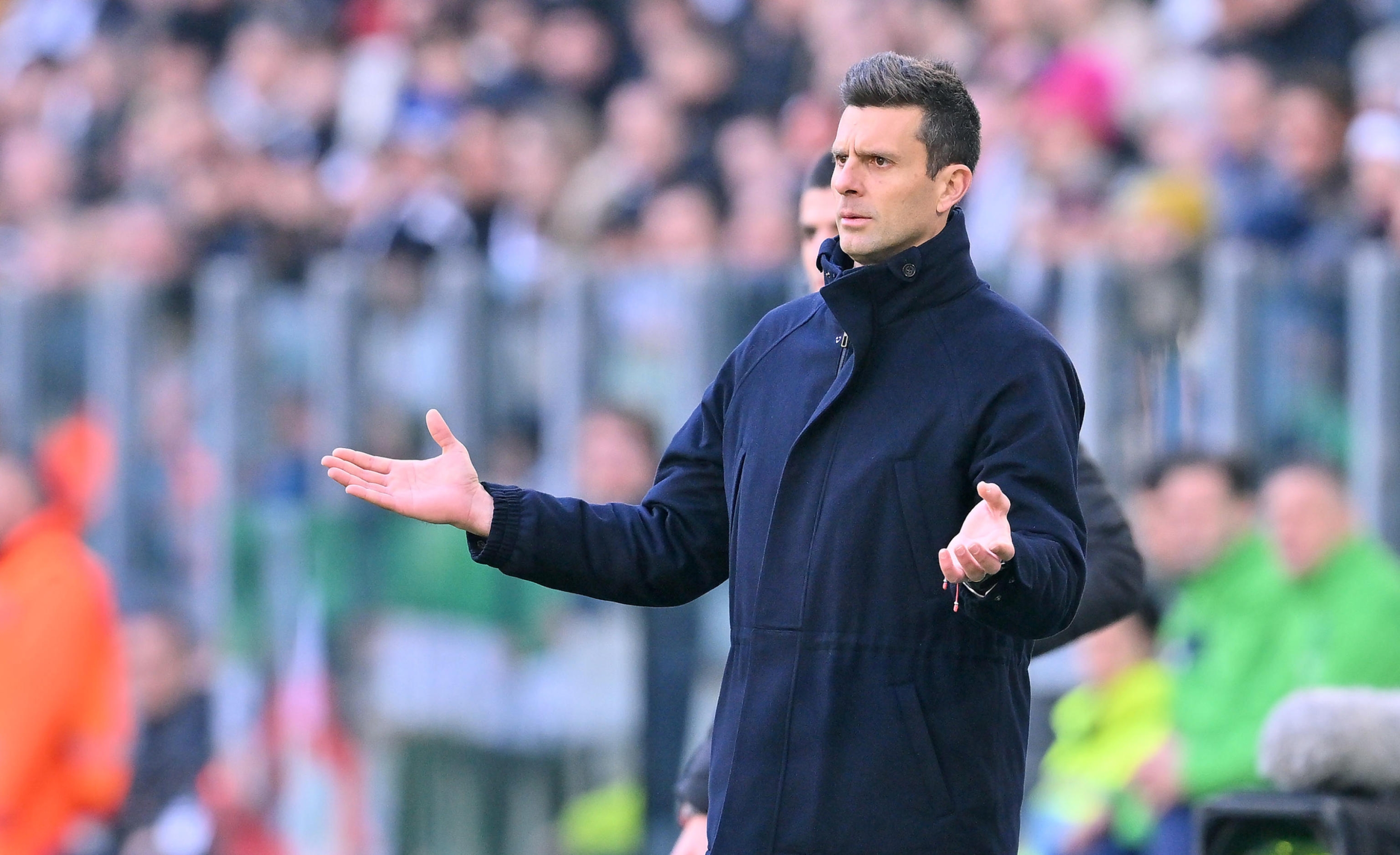 Juventus coach Thiago Motta gesture during the Italian Serie A soccer match Juventus FC vs Empoli FC at the Allianz Stadium in Turin, 2 February 2025, Italy,  2025 ANSA/ALESSANDRO DI MARCO