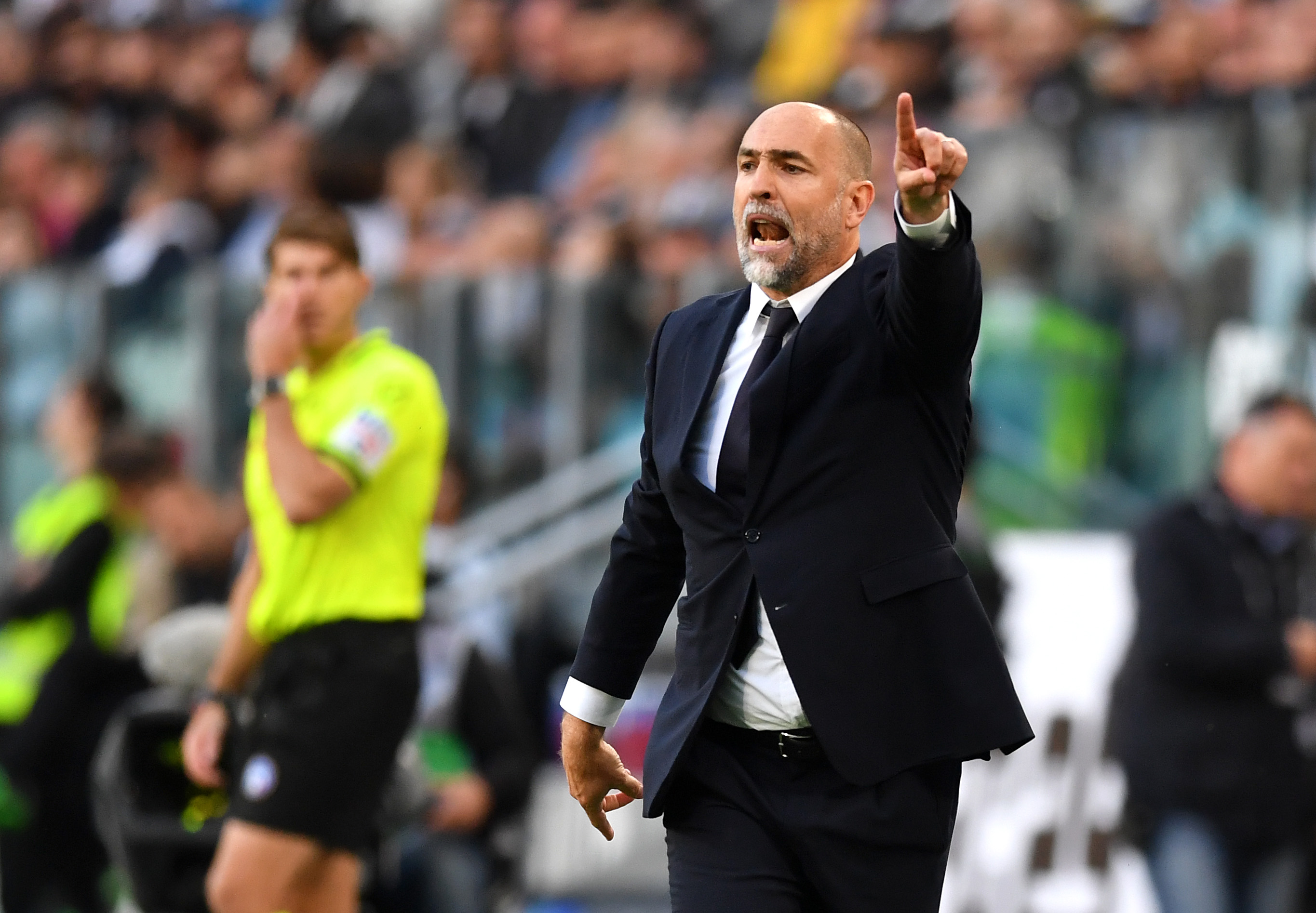 TURIN, ITALY - APRIL 27: Igor Tudor, Head Coach of Juventus, reacts during the Serie A match between Juventus and Monza at Allianz Stadium on April 27, 2025 in Turin, Italy. (Photo by Valerio Pennicino/Getty Images)