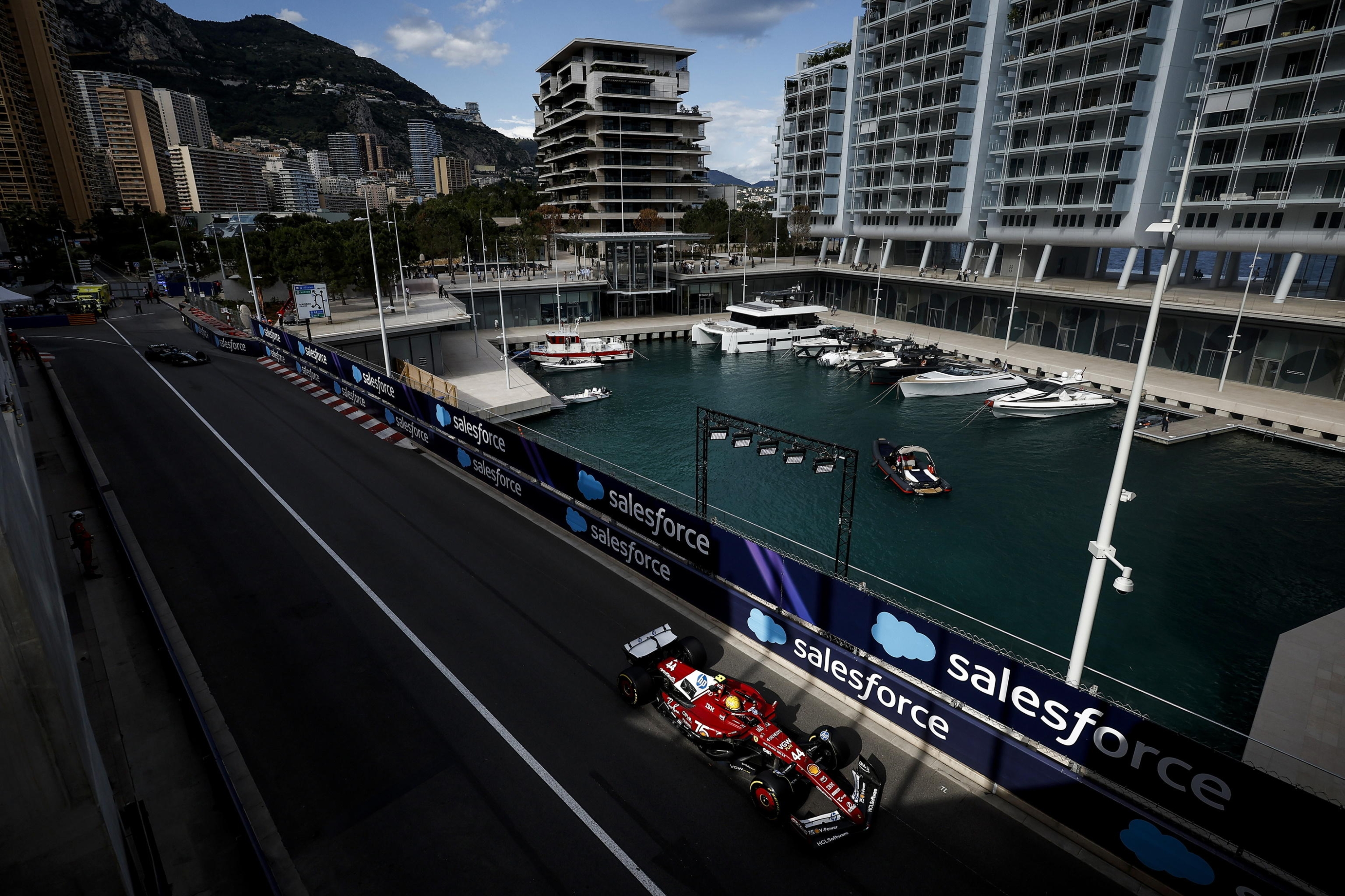 epa12128996 Scuderia Ferrari driver Lewis Hamilton of Britain in action during the practice sessions for the Formula One Grand Prix of Monaco at the Circuit de Monaco in Monte Carlo, Monaco, 23 May 2025. EPA/YOAN VALAT