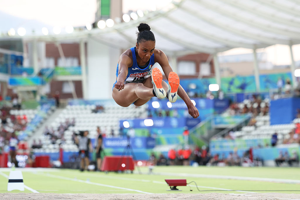 MADRID, SPAIN - JUNE 29: Larissa Iapichino of Team Italy competes in the Women's Long Jump Final during the European Athletics Team Championships 1st Division Day 3 at Vallehermoso Stadium on June 29, 2025 in Madrid, Spain. (Photo by Joosep Martinson/Getty Images for European Athletics)