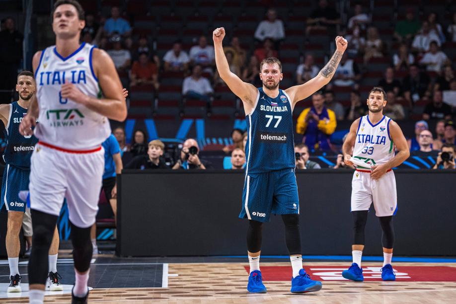 Luka Doncic celebrating a basket
