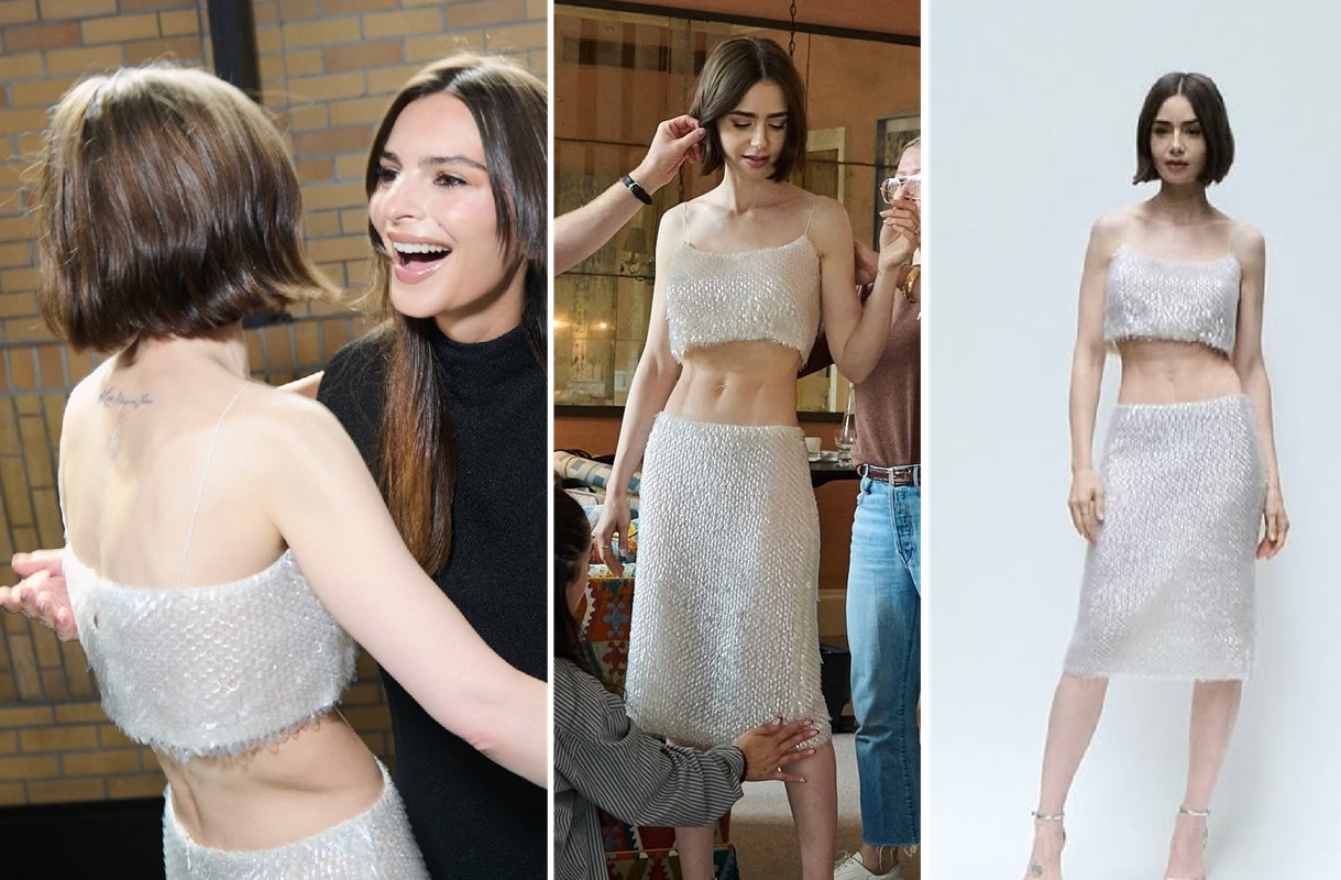 Lily Collins addome