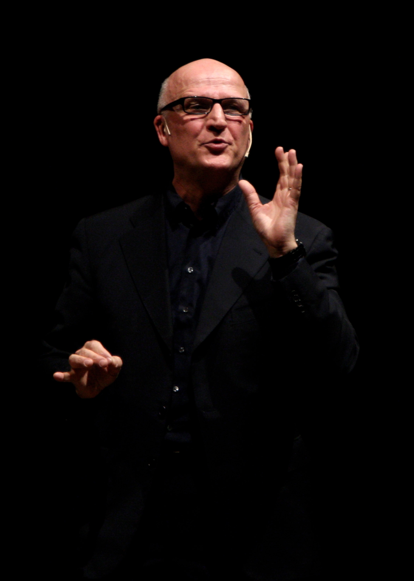 Actor Paolo Hendel performs at Teatro Ciak on March 12, 2009 in Milan, Italy. (Photo by Vittorio Zunino Celotto/Getty Images)