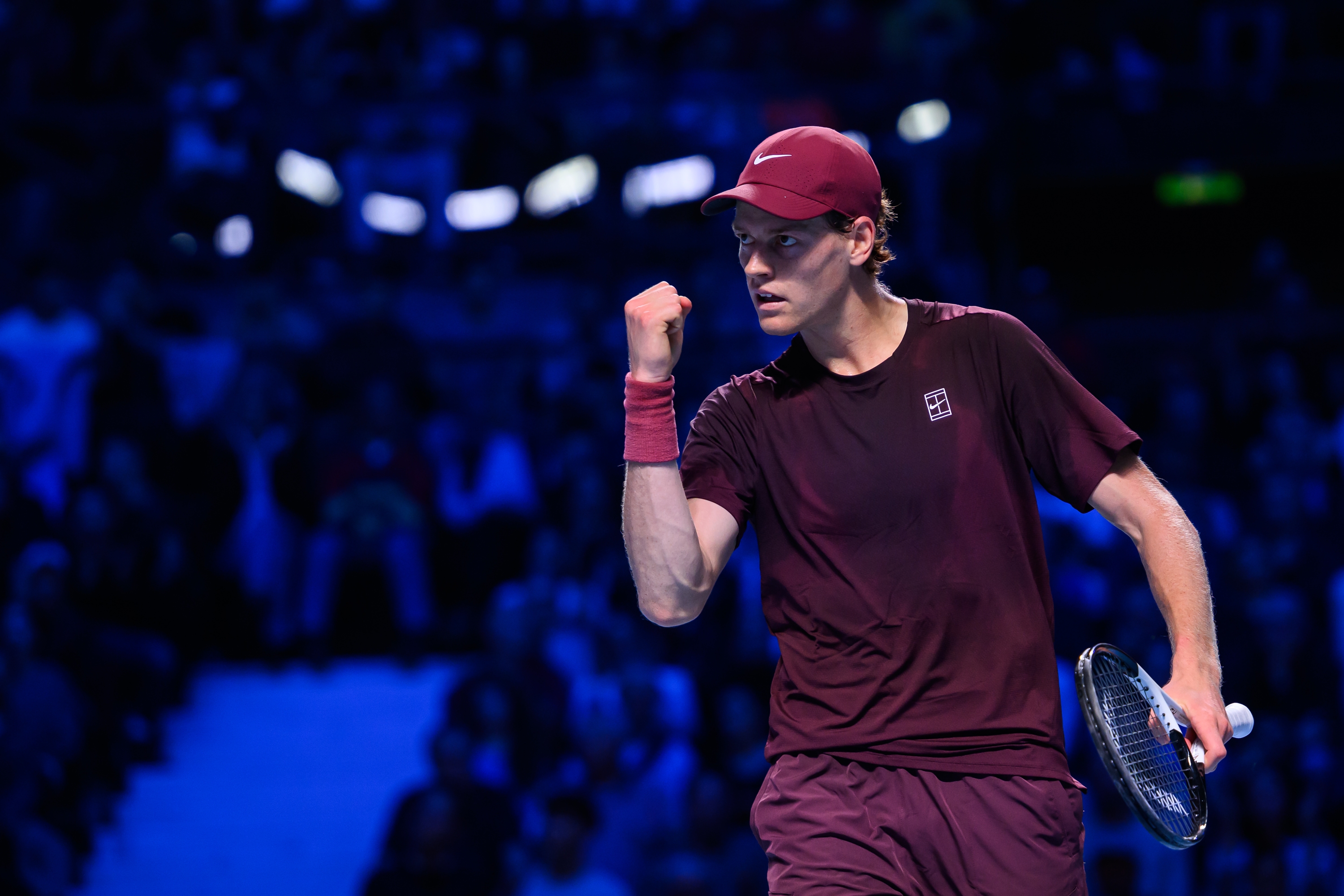Jannik Sinner of Italy celebrates winning against Alex De Minaur of Australia (not pictured) in their semi final match during day eight of the Erste Bank Open 2025 at Wiener Stadthalle on October 25, 2025 in Vienna, Austria. (Photo by Christian Bruna/Getty Images)
