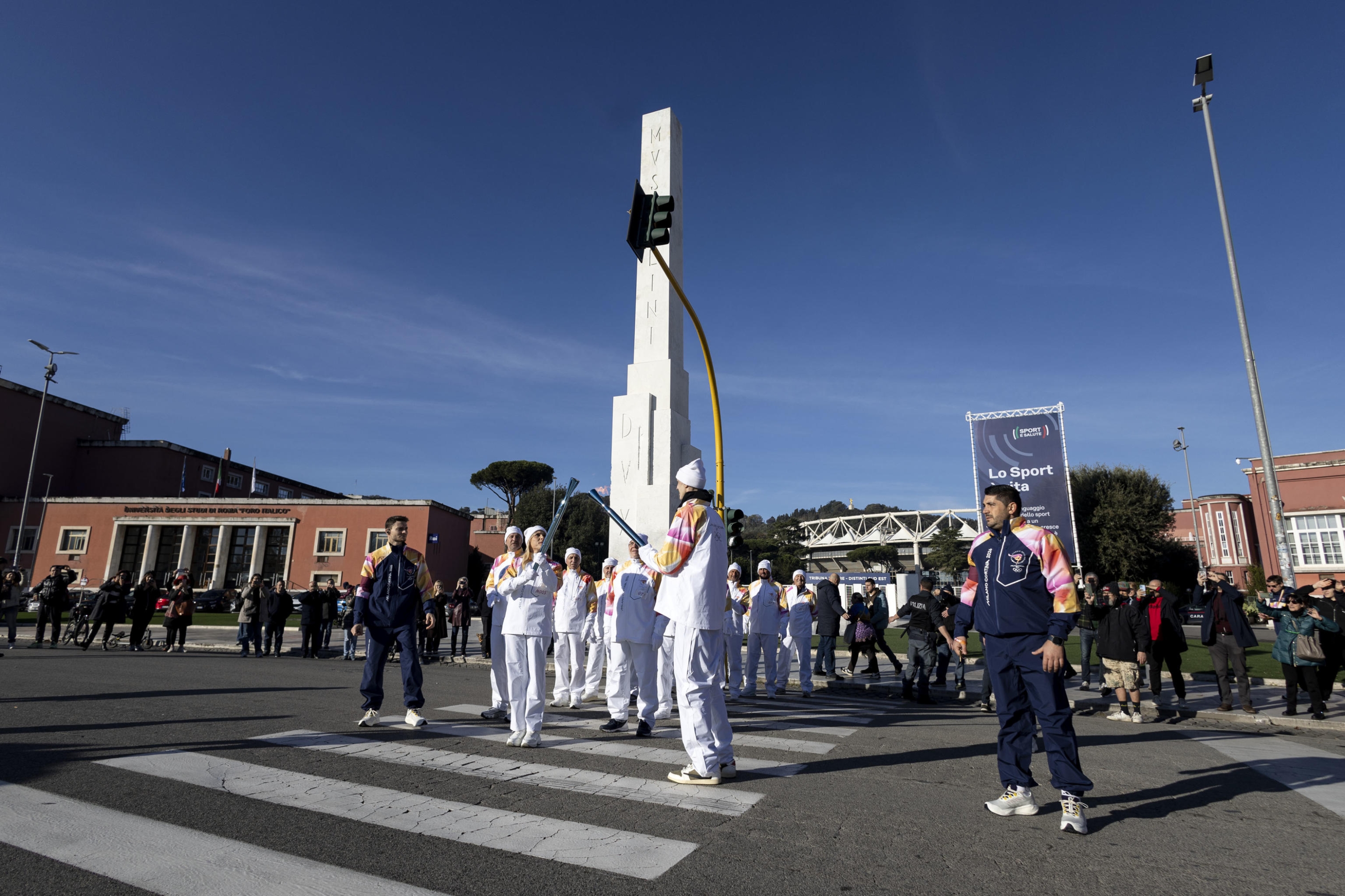 The ceremony of the Olympic flame for the Milan-Cortina 2026 Winter Olympic Games at Stadio dei Marmi in Rome, Italy, 06 December 2025.
ANSA/MASSIMO PERCOSSI