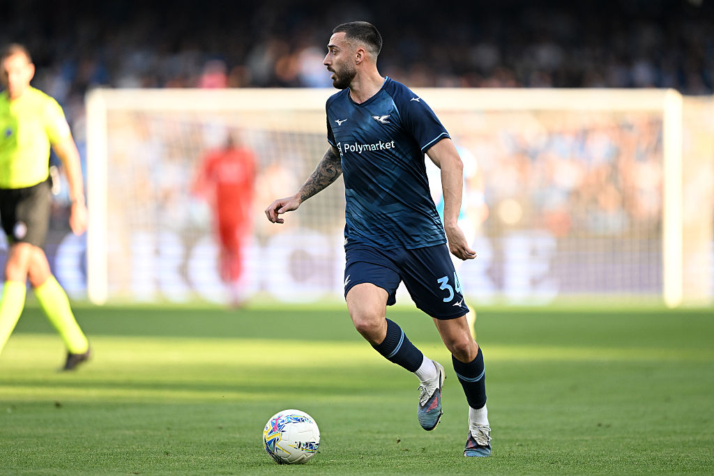  Mario Gila of SS Lazio during the Serie A match between SSC Napoli and SS Lazio at Stadio Diego Armando Maradona on April 18, 2026 in Naples, Italy. (Photo by Francesco Pecoraro/Getty Images)